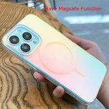 For iPhone 14 Pro Max Magsafe Phone Cases Aurora Gradient Laser Hard PC TPU Hybird Magnetic Case for iPhone 11 12 13 Pro Max