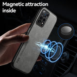 Luxury Leather Magnetic Case For Xiaomi Redmi Note 11 10 9 11E Pro 11S 10S 12X 10C POCO X3 NFC Pro F3 Covers With Metal Plate on