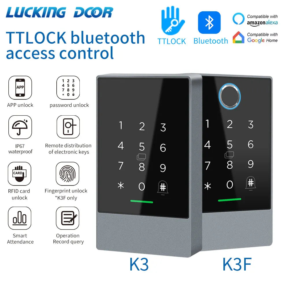 TTLOCK K3/K3F Fingerprint Access Control Door System Opener for Intercom Nfc Bluetooth Electric Gate Keypad 13.56Mhz RFID Card