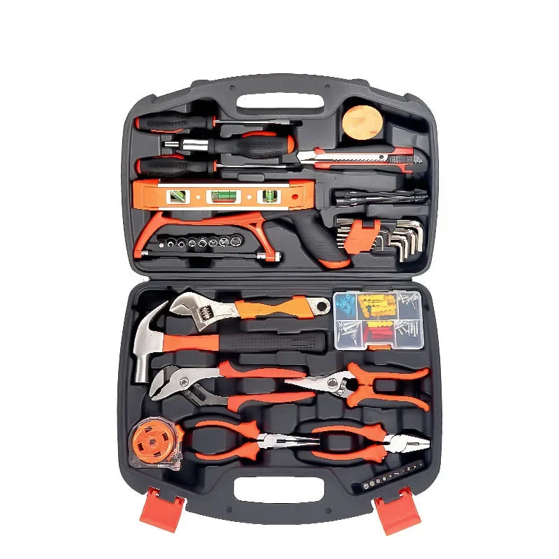 Domestic Tool Box Garage Tools Electricians Adjustable Wrench Cable Cutter Storage Boxs Plastic Knife Hard Hand Tools Sets