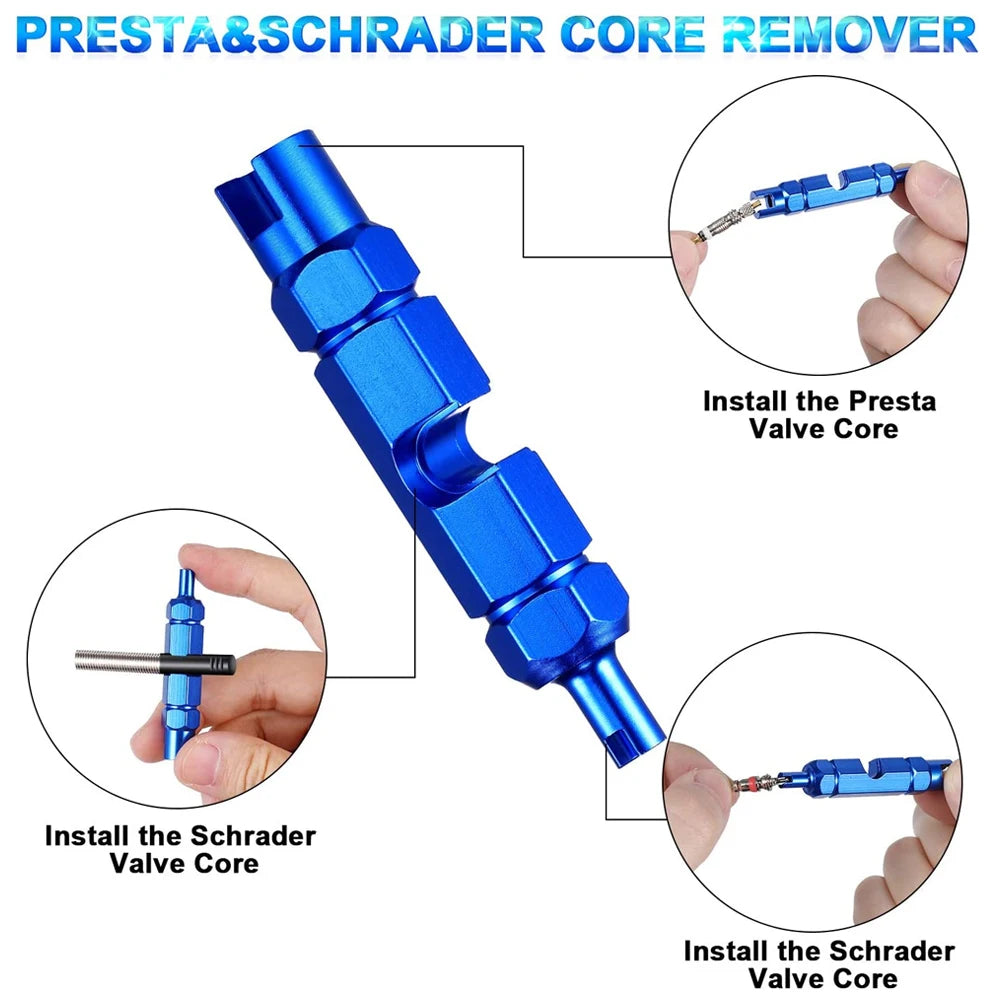 AQTQAQ 1Pcs Valve Core Remover Tool Presta Schrader Tire Valve Repair Tool for Bicycle, Cars, SUV, Bike, Motorcycles Tyre