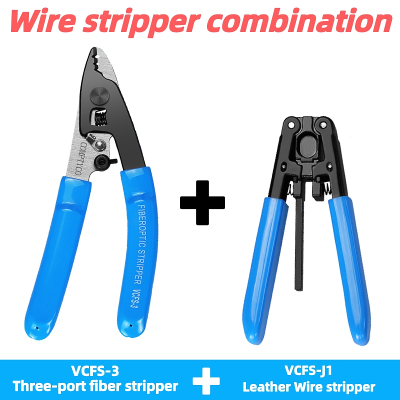 Fiber Optic Tool Kit VCFS-3/2 Three/Two-port Fiber Stripper and VCFS-J1 Leather Wire Stripper FTTH Fiber Stripper Tools