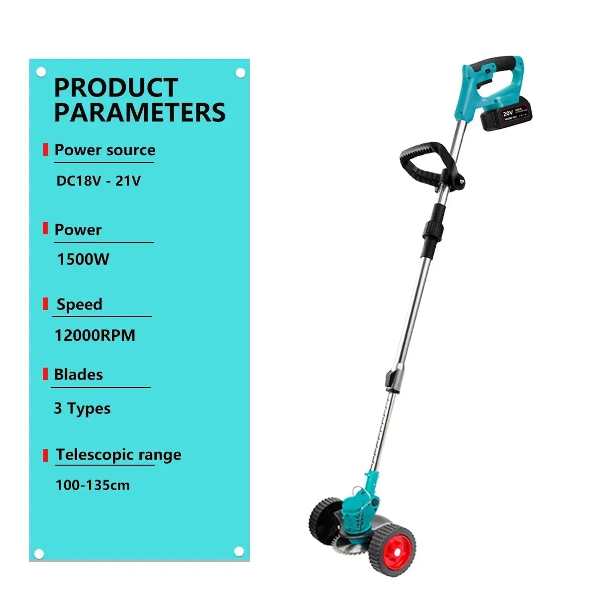 Electric Lawn Mower Cordless Grass Trimmer Length Adjustable Foldable Cutter Household Garden Tools For Makita 18V Battery