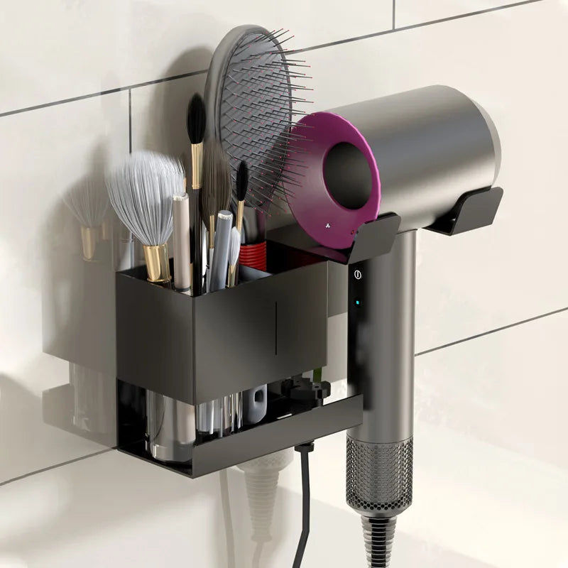 Wall Mounted Hair Dryer Holder - Blow Dryer Holder for Dyson Supersonic Hair Dryer Stand Organizer Bathroom Storage Rack