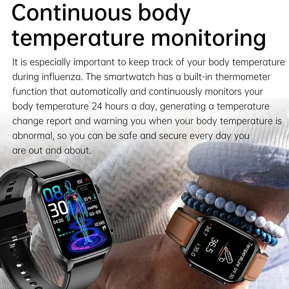 GEJIAN New Blood Oximeter Health Smart Watch Men's ECG+PPG Blood Pressure Measurement IP67 Waterproof Sports Men's Smart Watch