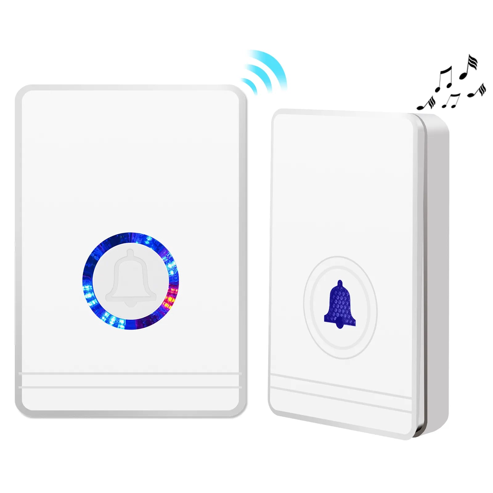 Outdoor Wireless Doorbell 1300ft/396m Security Alarm Welcome Chime Bell Kit 48 Ringtones 97db IP66 Waterproof Door Bell