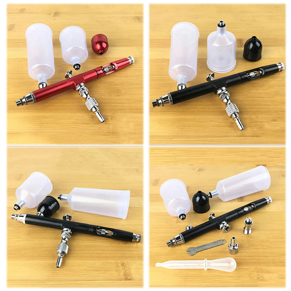 Dual Action Mini Airbrush Gun Spray 130 Pen Air Flow Adjustable Care Skin Nail Art Cake Decoration Barber Tattoo Hair Beauty