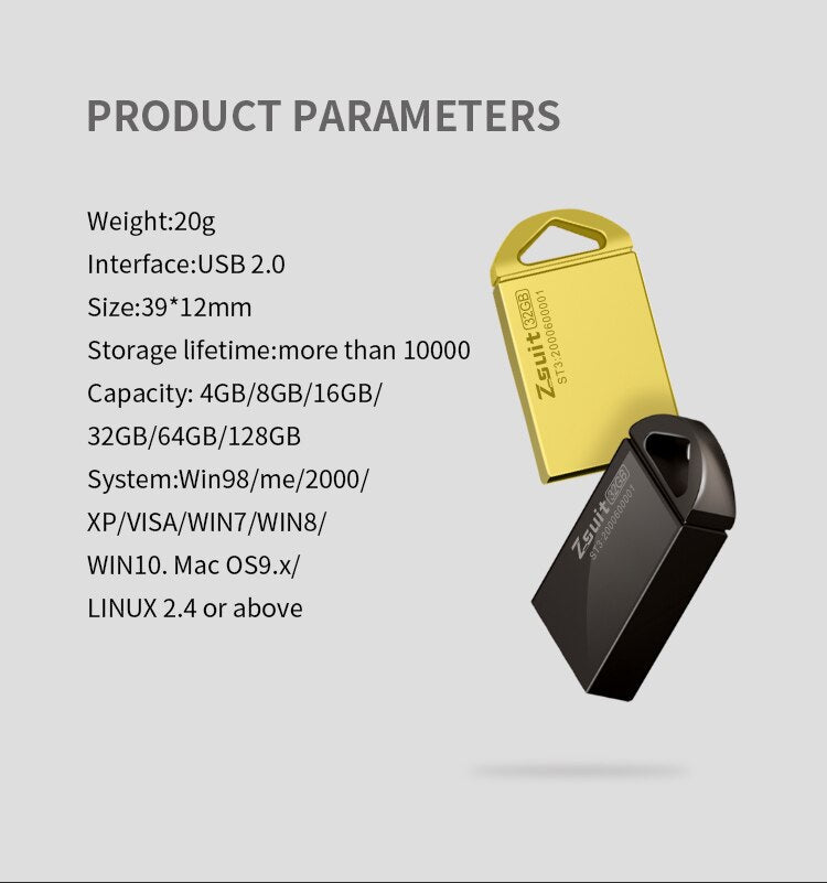 Free Logo USB Flash Drive 4GB Pen Drive 8GB Metal USB High Speed 128GB  Memory Stick Waterproof Pendrive Wholesale Flash U Disk