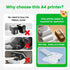 Peripage A40 Portable Printer Thermal Mobile Photo Maker Machine Document PDF Bluetooth Wireless Connection Device with A4 Paper