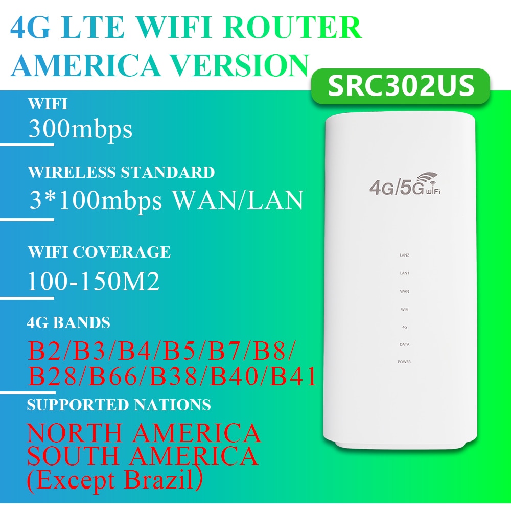 OPTFOCUS 4G LTE WIFI Router 300Mbps 3LAN VPN With Sim Card Slot For 4G SIM Card MODEM Wireless Routeur for Europe America Route