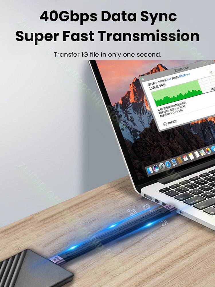 USB 4.0 Gen3 Thunderbolt 3 Data Cable PD 100W 5A Fast Charging USB C to Type C Cable 4K@60Hz Cable USB Tipo C 40Gbps Data Cabel