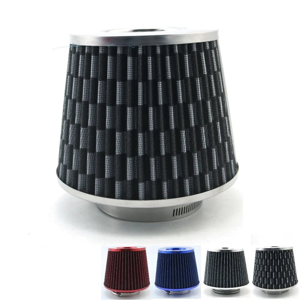 Full Set 76MM 3 Inch Car Air Filter Flow Intake Filter Tube Sport Power Mesh Cone Cold Air Induction Kit For Universal Car Parts