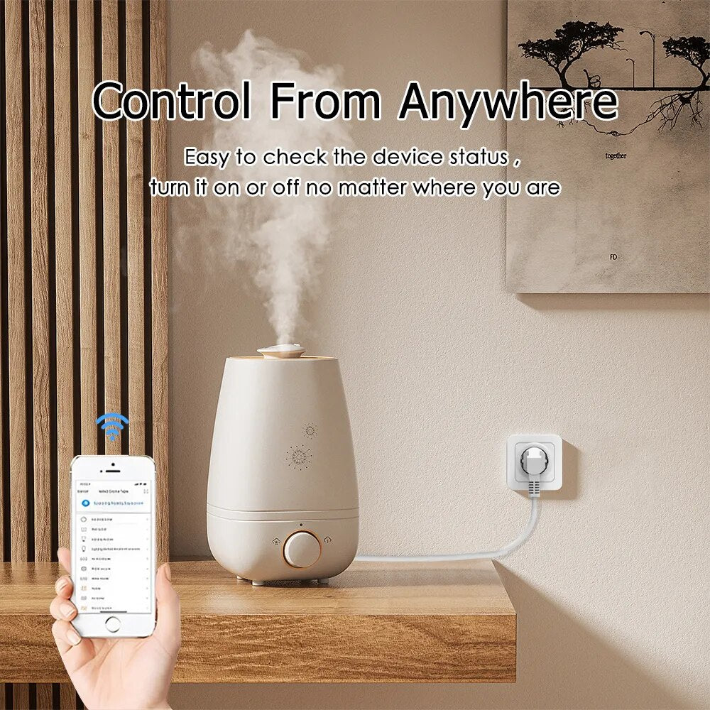 EWelink Smart Socket EU 20A Wifi Smart Plug With Power Monitoring Smart Home Voice Control Support Google Assistant Alexa Alice