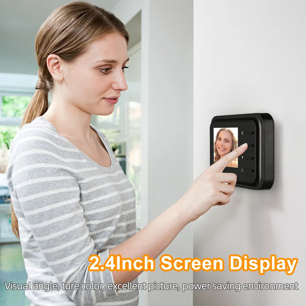 Onelesy 2.4inch LCD Screen Doorbell Camera 120° Wide Angel Door Bell Night Vision Casa Inteligente Waterproof Smart Home Outdoor