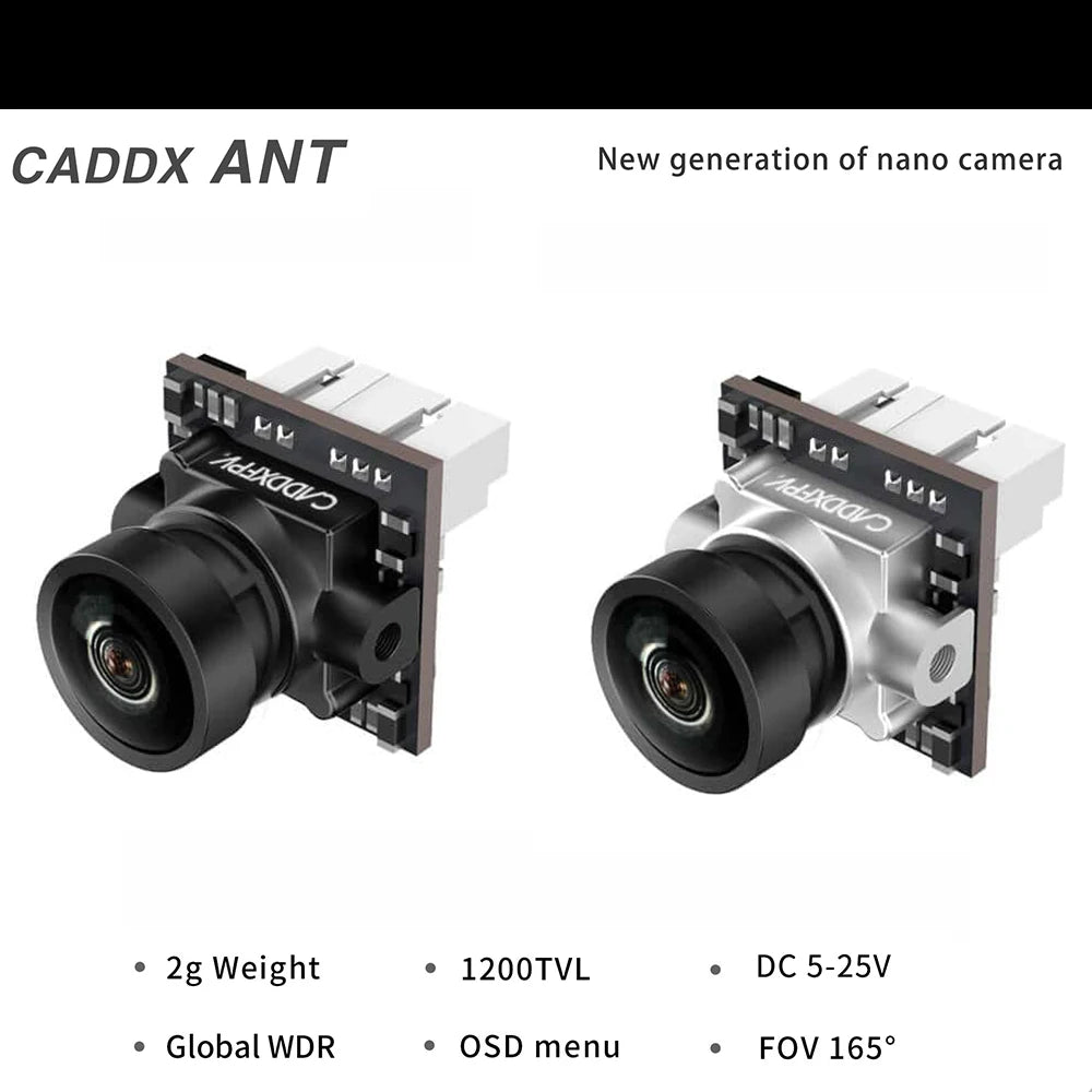 Genuine CADDXFPV Ant Analog Camera 2g Weight 1200TVL FOV 165°Global WDR 4:3 16:9 for FPV Drone Tinywhoop Cinewhoop Replacement