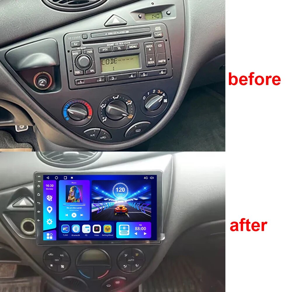 NAVISTART Car Radio With Screen For Ford Focus 1998-2005 Android 10 4G WIFI Navigation Video Player No DVD 2 Din DSC GPS Carplay