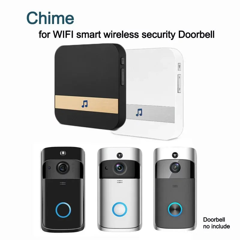 Chime for Video Doorbell AC 90V-250V 52 Chimes 110dB Wireless Doorbell Receiver Ding Dong