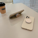 Retro Solid Color Matte With Holder Case For iPhone 14 13 12 11 Pro Max 7 8 Plus XS X XR SE 2022 Mini Soft Silicone Bumper Cover