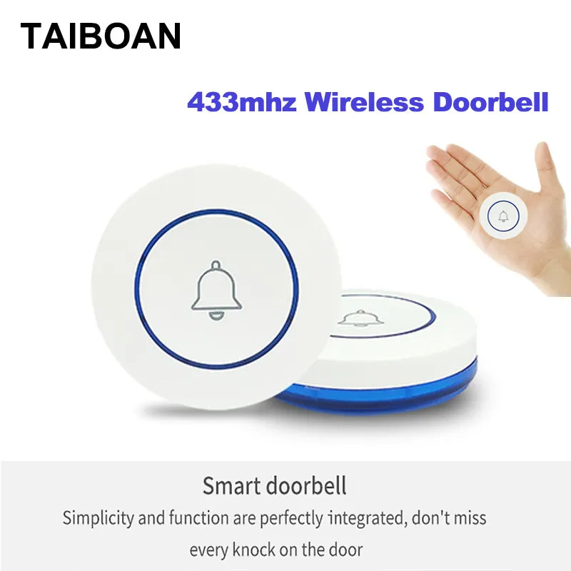 Mini 433MHz Wireless Doorbell Round Shape Button Home Door Bell Sensor for 433MHz EV1527 Frequency Smart Home Alarm Host System