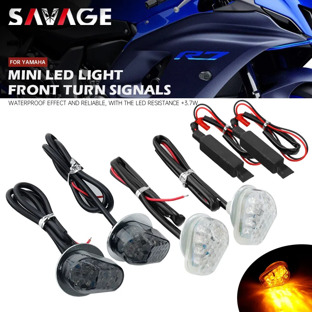 2023 LED Turn Signal Light Flasher For YAMAHA YZF R7 R6 R1 R1M YZFR7 YZF-R7 Motorcycle Accessories Mini Flashing Lamp Indicators