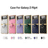 For Samsung Galaxy Z Flip 3 4 Flip4 Flip3 5G Phone Case Plain Folding Phone with Ring Stand Holder Luxury Lattice Leather Cover