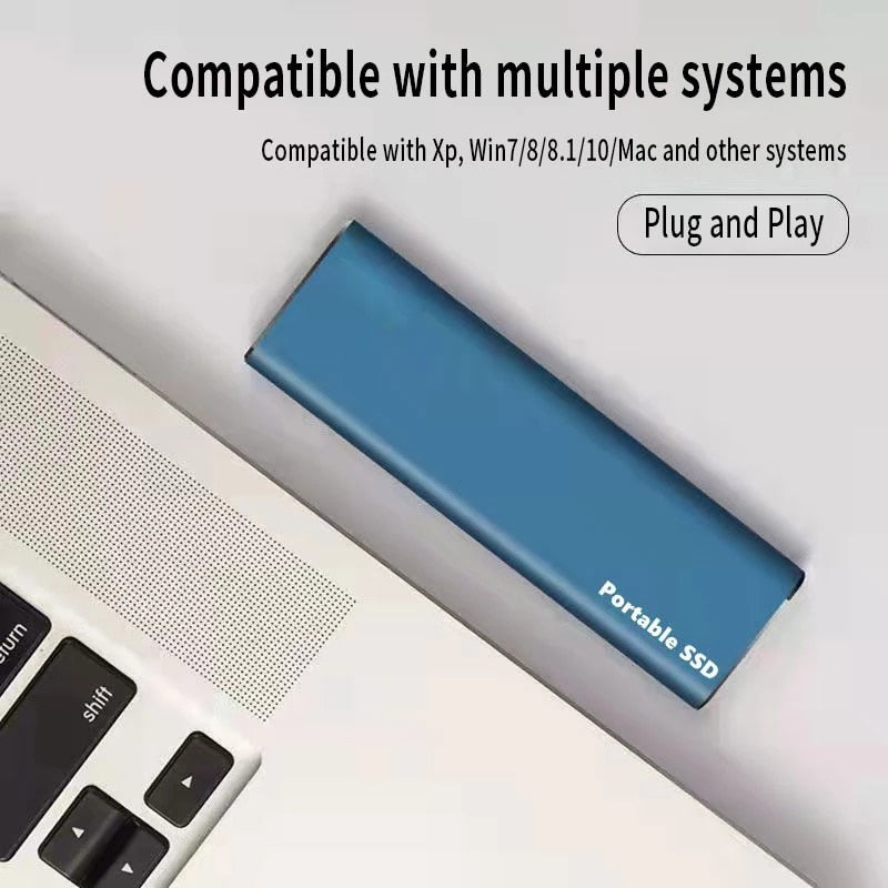 External Hard Drive 1TB High-speed Portable SSD Mobile Device Type-C interface Solid State Disk for Desktop/Laptop/Smartphone