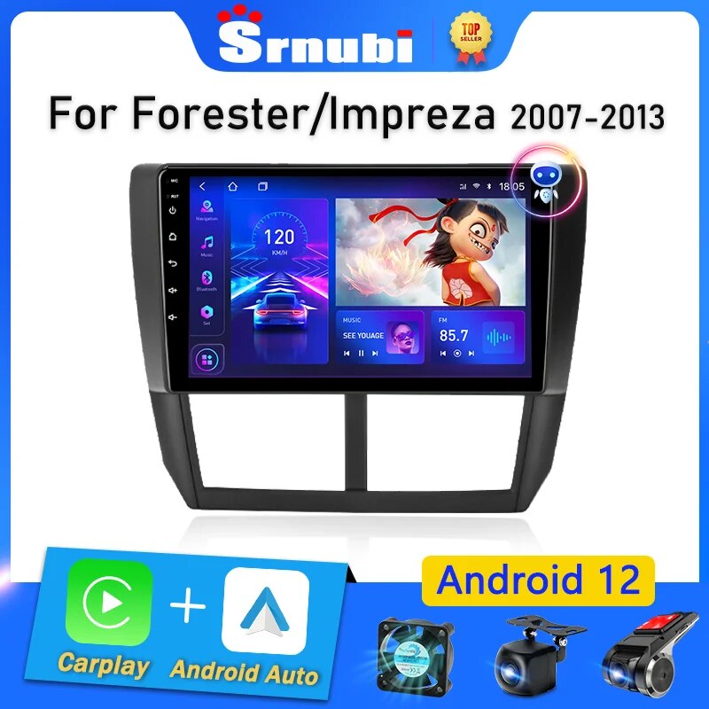 Srnubi Android 12 Carplay Car Radio For Subaru Forester 3 SH 2007-2013 For Impreza GH GE 2 Din Multimedia Player 2 din Head Unit