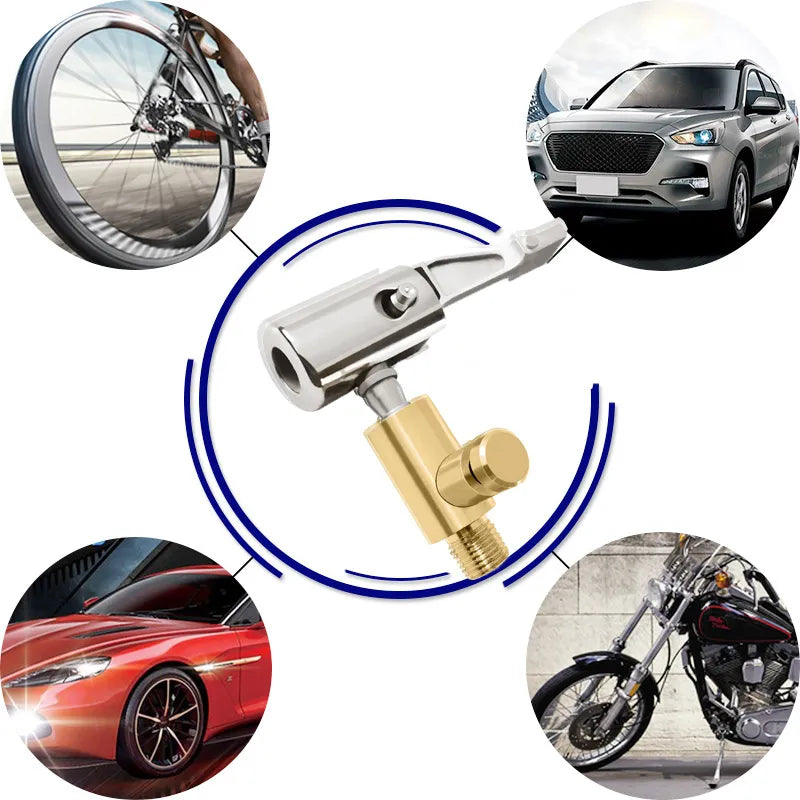 Portable Tire Nozzle Clamp Inflatable Pump Connector Car Tire Air Chuck Inflator Compressor Can Be Deflated Valve Adapter 1 Pc