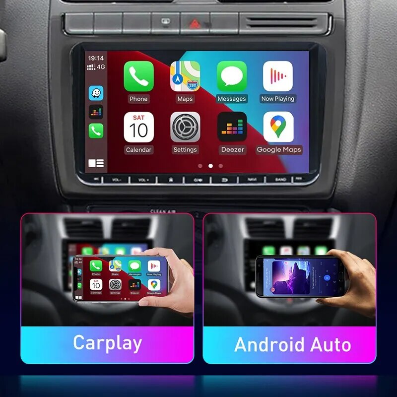Acodo 9inch Android 12 Car Multimedia Player GPS BT WiFi Carplay For VW Golf Polo Skoda Passat Seat Leon Auto Radio