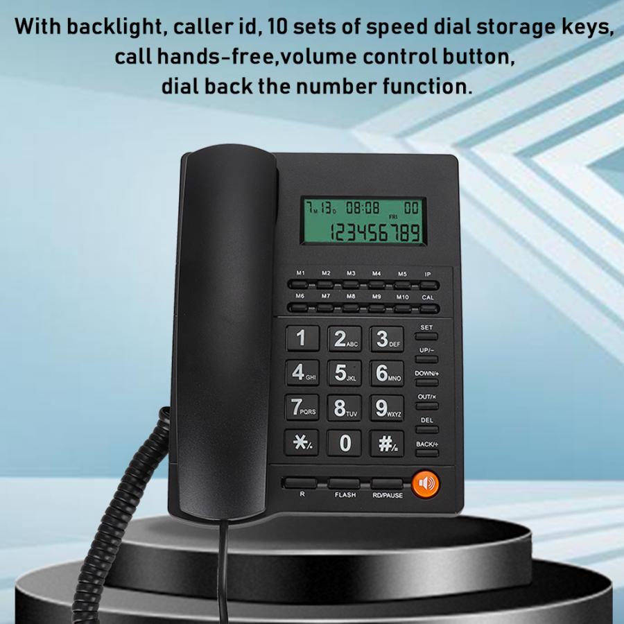 Elderly Big Button Phone Crystal Dialpad Landline Trade Call Desk Display Caller ID Telephone for Home Office Hotel Restaurant