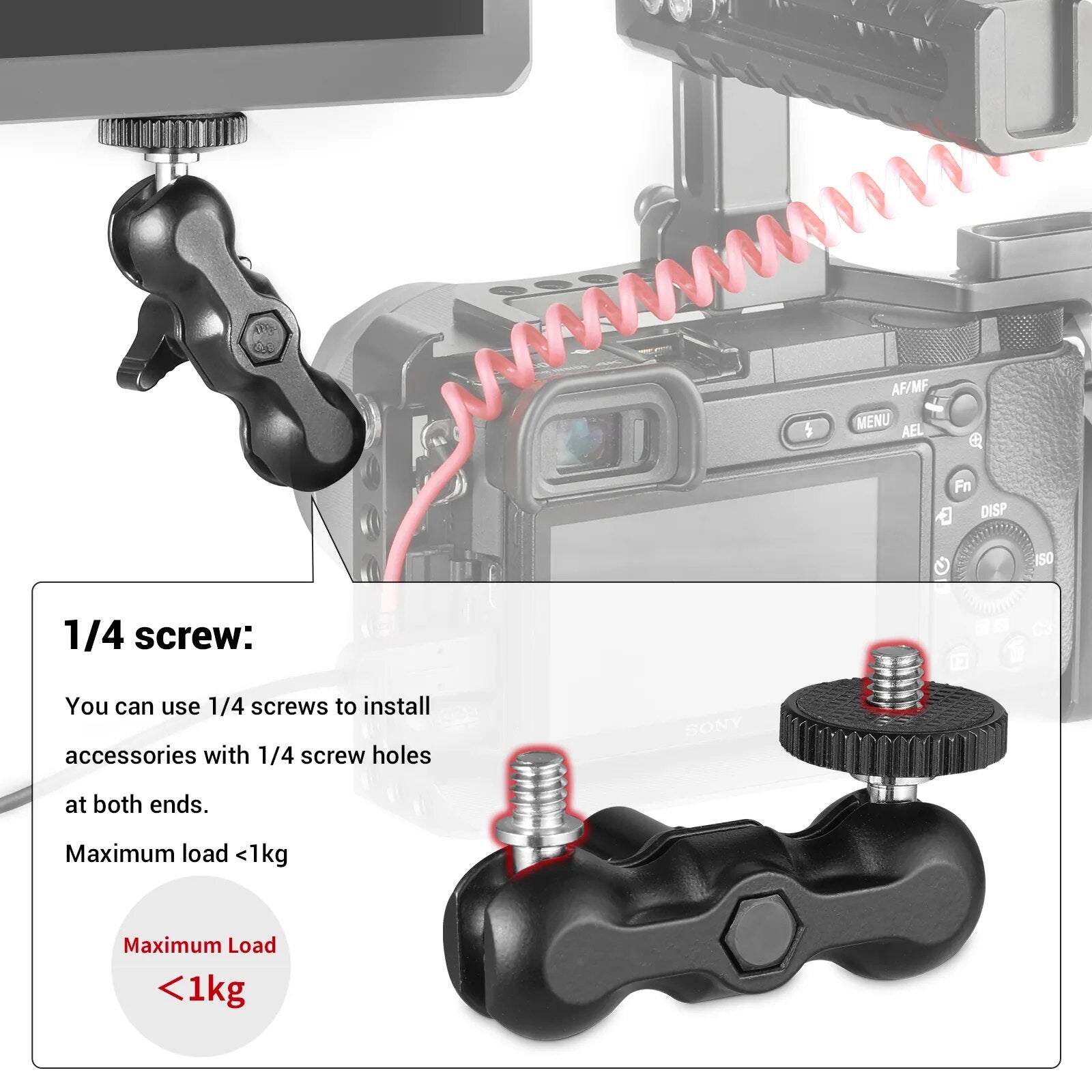 Kayulin Universal Magic Arm With 360° Small Ball Head Monitor Magic Arm For Sony Canon Camera Accessories LED Light Mic Hot Sale