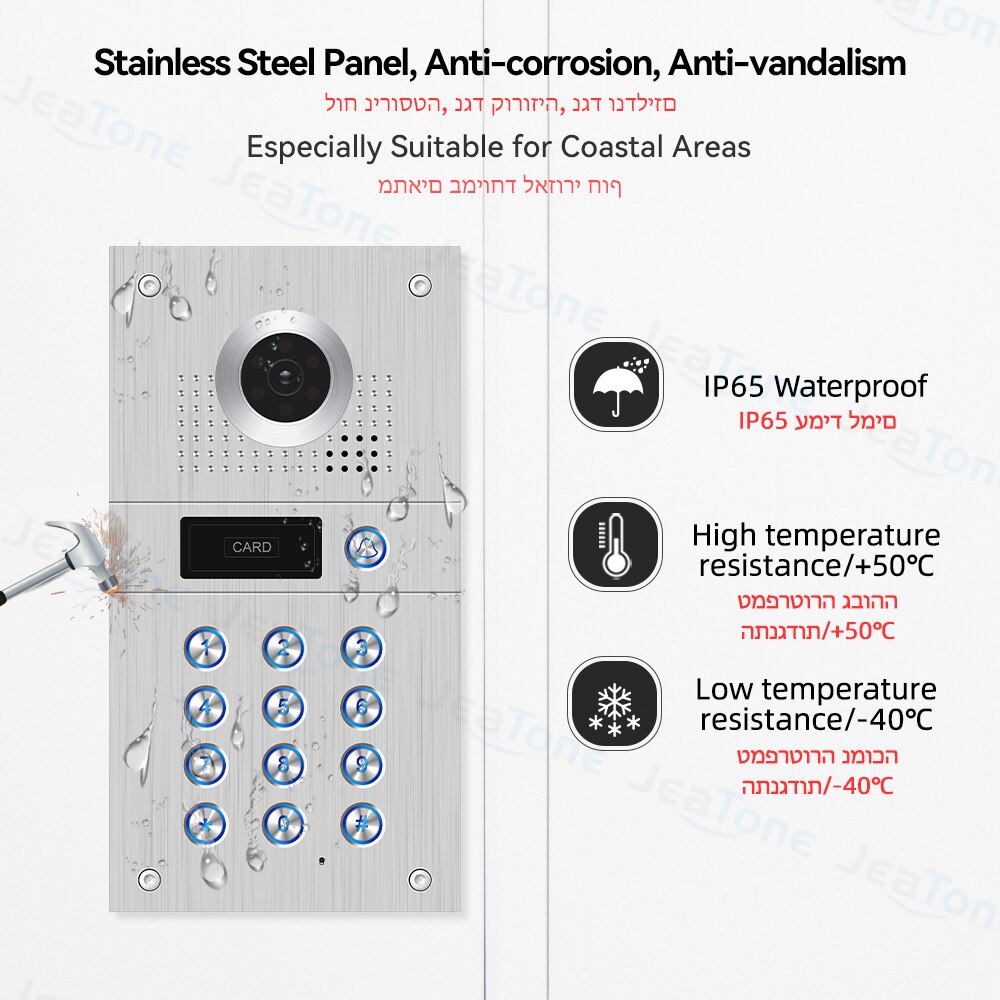 Jeatone Video Doorbell 84218 Iron Box (Surface) Adapts to Surface Mounting with Protective