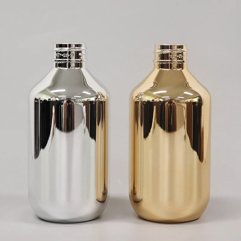 300ml Hand Soap Dispensers Bathroom Shampoo Bottle Gold Chrome Plastic Liquid Soap Bottles Rust-proof Body Wash Dispensers