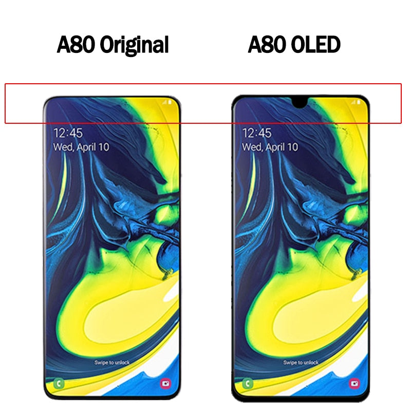 6.7''Original For Samsung Galaxy A80 A805 A805F LCD display Touch Screen Digitizer Assembly with Fingerprint For Samsung A90 LCD