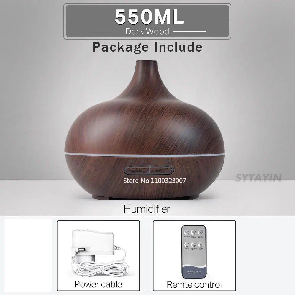 Electric Aroma Air Humidifier Diffuser Essential Oils Mist Sprayer Ultrasonic Remote Control Mist Maker with Color LED Lantem