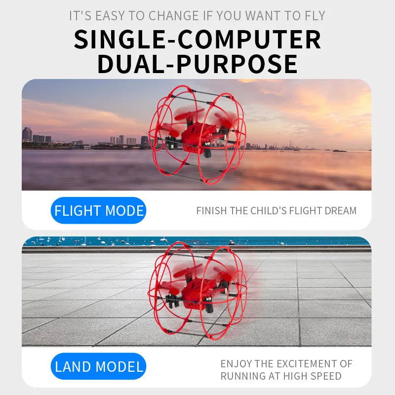 Remote Control Mini Drone RC Spherical Rolling Quadcopter 360 Degree Flip Christmas Birthday Gift Indoor Outdoor Toys for Boys