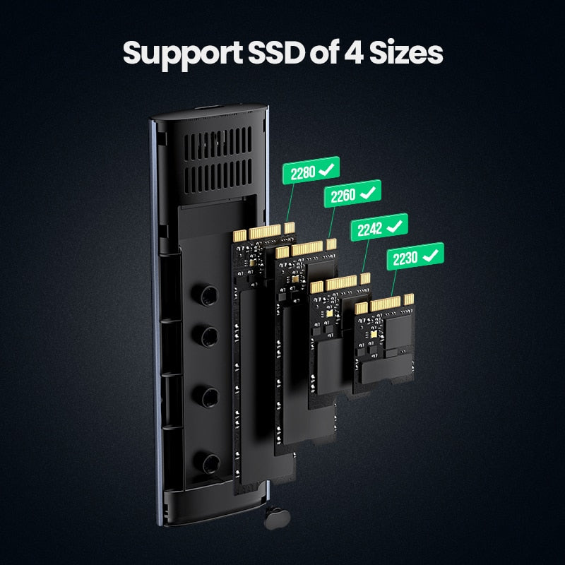 UGREEN M.2 NVMe SSD Enclosure NVMe SATA to USB 3.1 Gen2 10 Gbps NVMe PCI-E  Dual ProtocolM.2 SSD Case Support UASP For Hard Disk