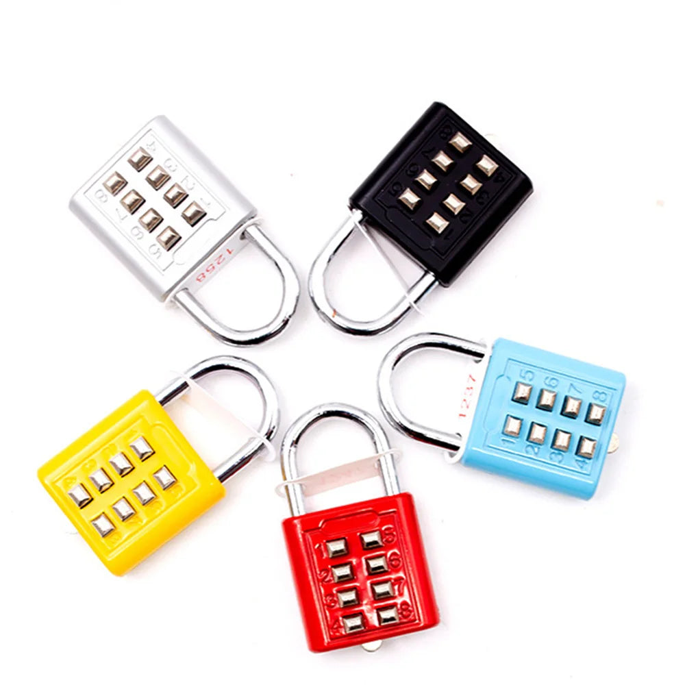 Mini Padlock Push Button 8 Digit Combination Code Lock for Home School Gym Locker Luggage Travel Luggage Case Code Lock