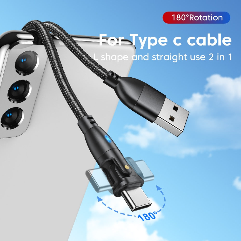 AUFU USB Type C Cable For Realme Huawei P30 3A Fast Charging Data Cord For Samsung Oneplus Poco F3 IPhone Charger Micro USB Wire
