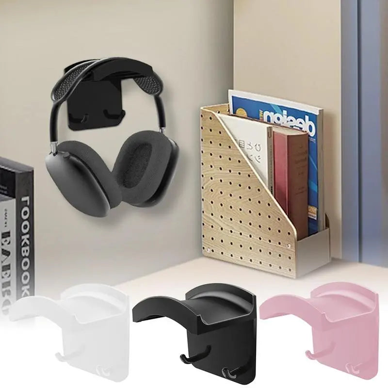Wall Mount Headphone Cradle Stand Support ABS Gaming Headset Hanger Home Space-saving Hearing Aids Support for Desk Dormitory