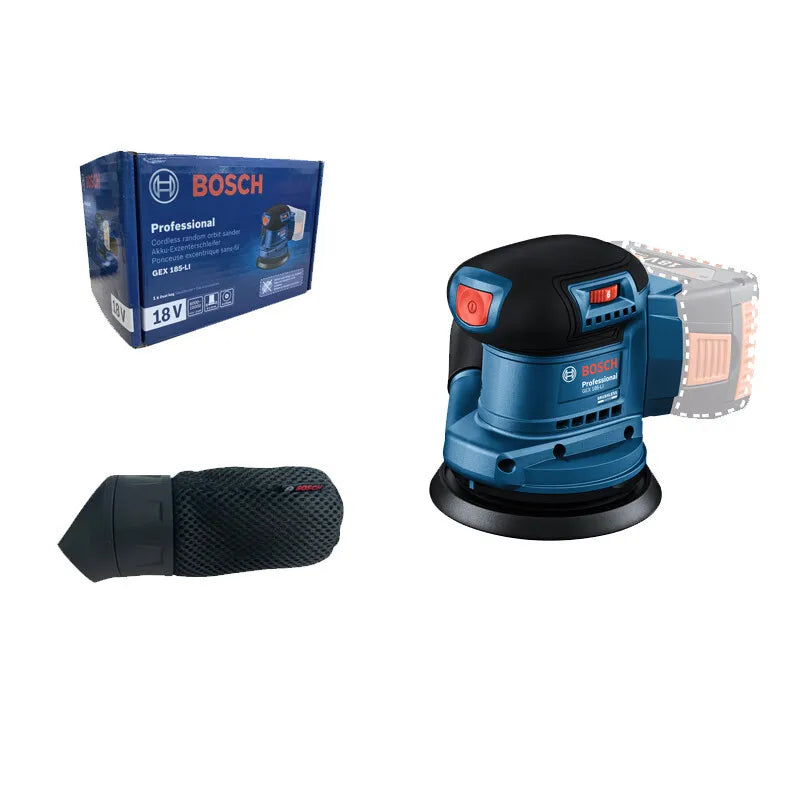 Bosch GEX185-LI Cordless Random Orbit Sander 18V Brushless 125MM Rechargeable Sandpaper Machine Woodworking Eccentric Sander