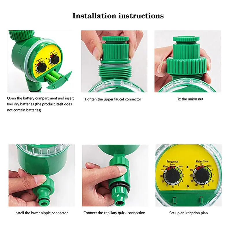 Green Outdoor Plastic Garden Electronic Automatic Watering Hose Irrigation Timer Faucet Water Hose