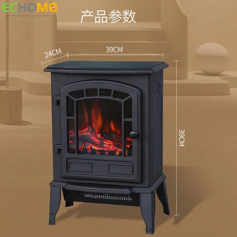 2000W Electric Warmer 3D Simulation Flame Mountain Fireplace Small Heater Home Office Desktop Blowing Warm Fan Electric Stove