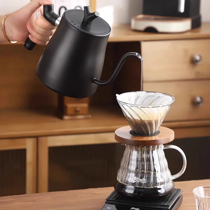220V Thermostatic Coffee Pot Gooseneck Electric Espresso Pots Household Hand Flush Smart Electric Kettle Coffeeware Teaware
