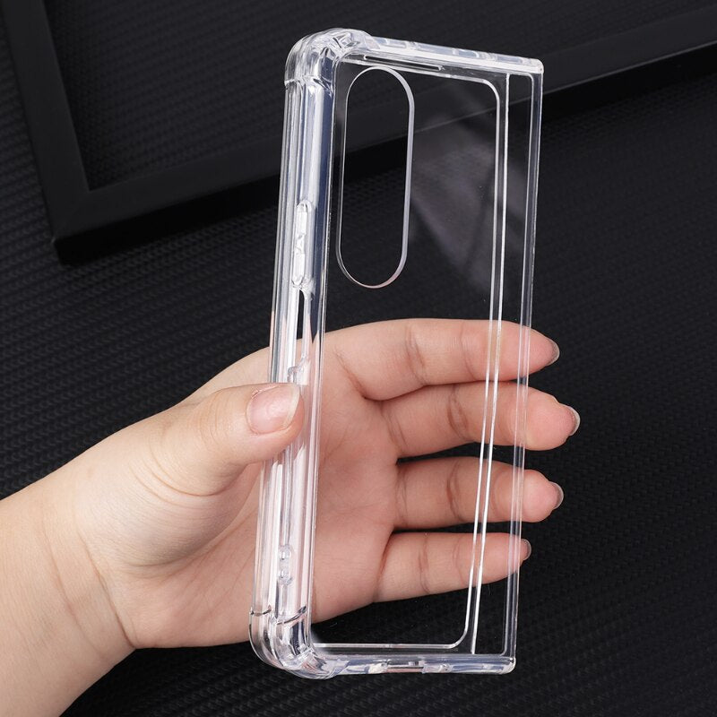 Shockproof Silicone Case for Samsung Galaxy Z Fold 4 3 Front Back Clear Cover for Galaxy Z Fold4 5G Bumper Shell Protective Case