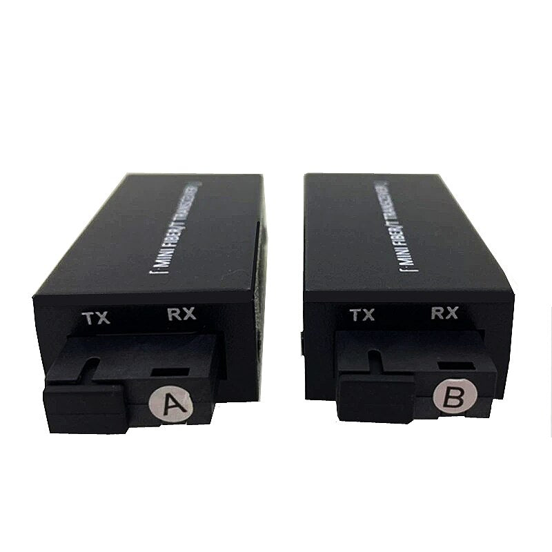 HTOC Mini Fiber Optical Transceiver 20KM SC Single Mode Single Fiber 10/100M Ethernet Media Converter 1 Pair