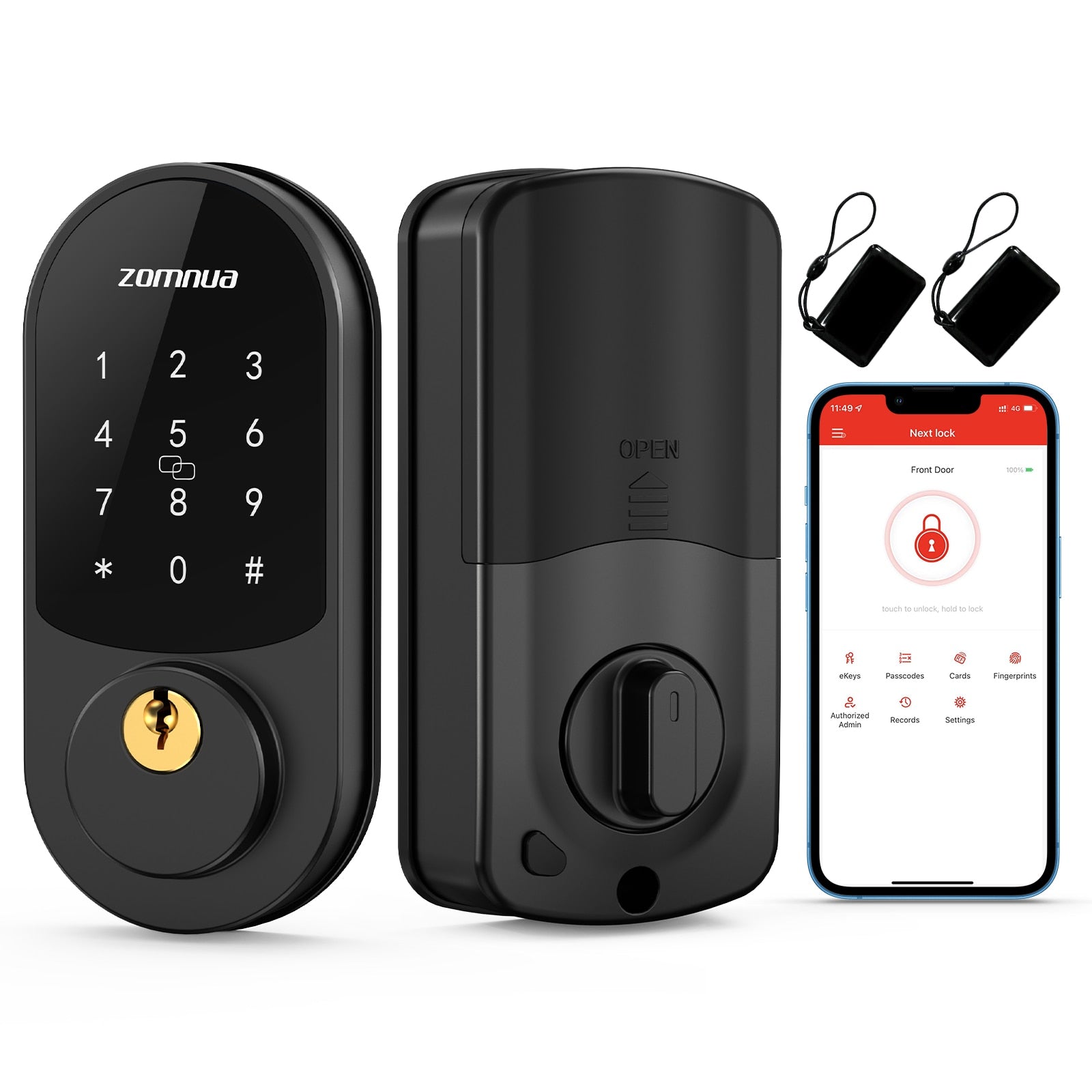 SMONET Smart Door Locks with Keypads Biometric Fingerprint Keyless Entry Deadbolt Touchscreen Electric Digital Auto Lock Home