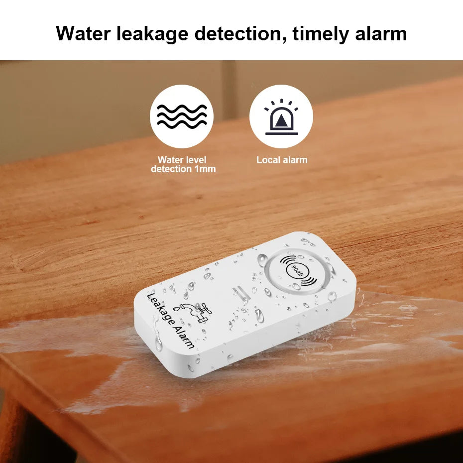 Fuers 433mhz Water Leakage Sensor Detector Alarm Sensitive Leak and Drip Alert With 90db Loud Home Security Overflow Sensor