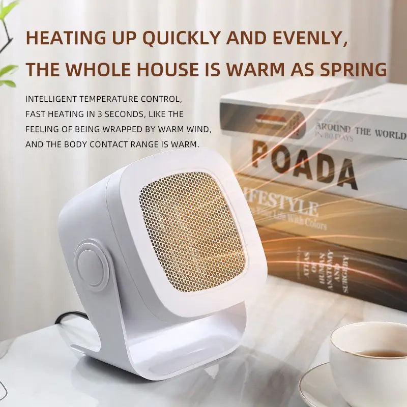 800W Electric Heater for Home Bedroom Portable Silent Heater Small Desktop PTC Ceramic Low Consumption Heaters