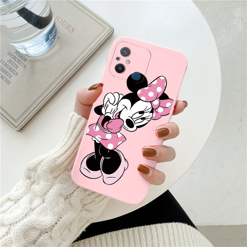 For Redmi 12 C Redmi12C 6.71'' Case Lovely Disney Mickey Mouse Minne Silicone Cover For Xiaomi Redmi 12C Matte Soft Funda Bumper